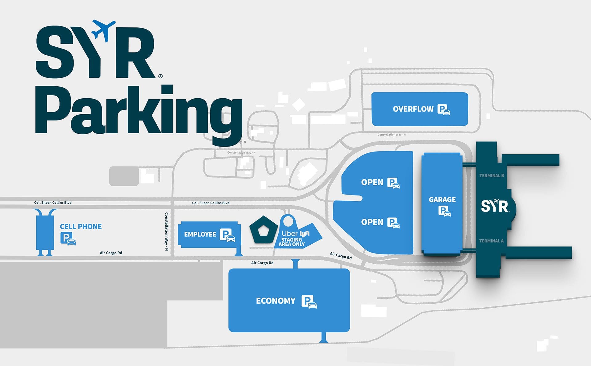 Parking Lots & Driving Directions - Syracuse Hancock International Airport