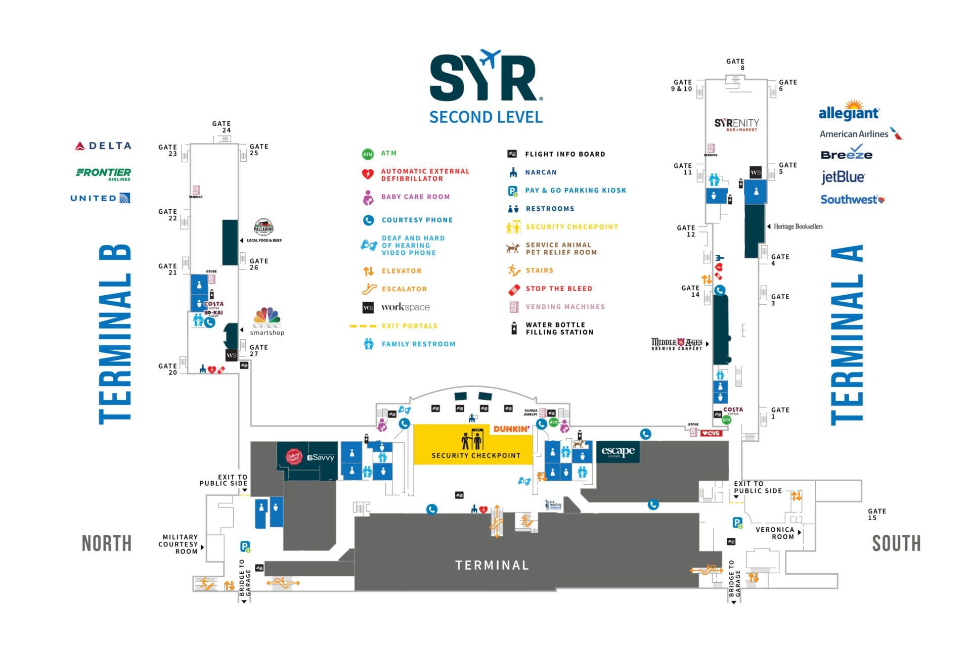 Terminal Maps - Syracuse Hancock International Airport